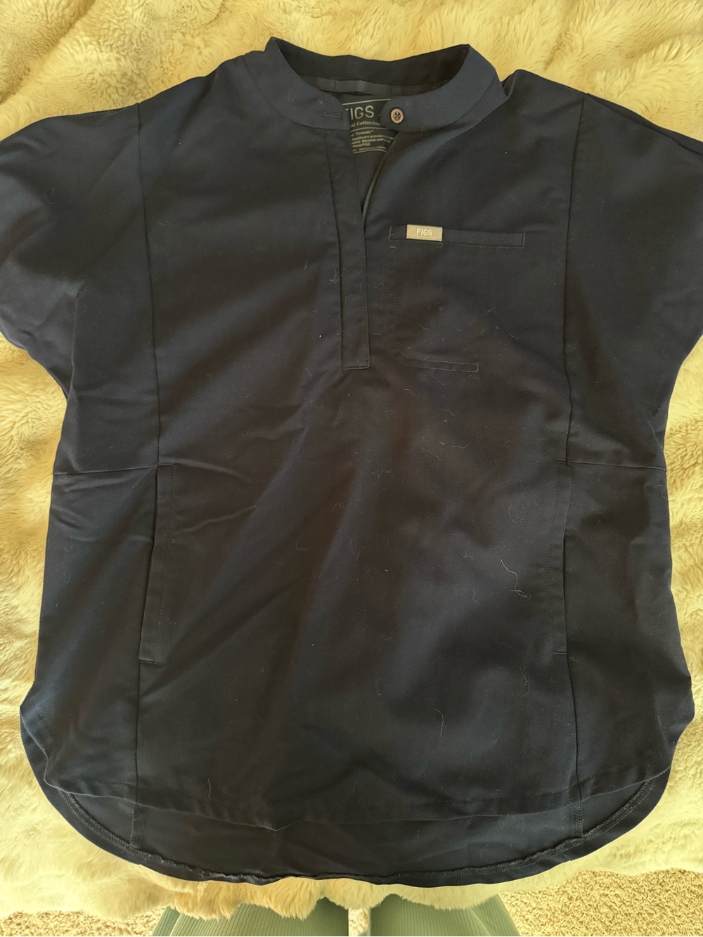 Figs Women's Navy Button-Down Casual Top